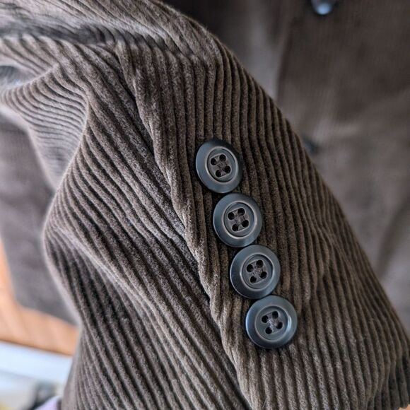 Stafford Brown Corduroy Elbow Patch Blazer Size 46L - Picture 5 of 11